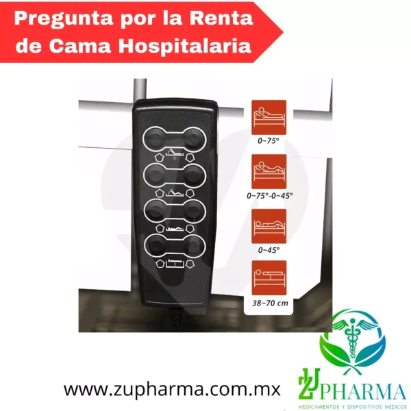 Cama de Hospital Eléctrica de 3 Posiciones (Renta) - Imagen 4