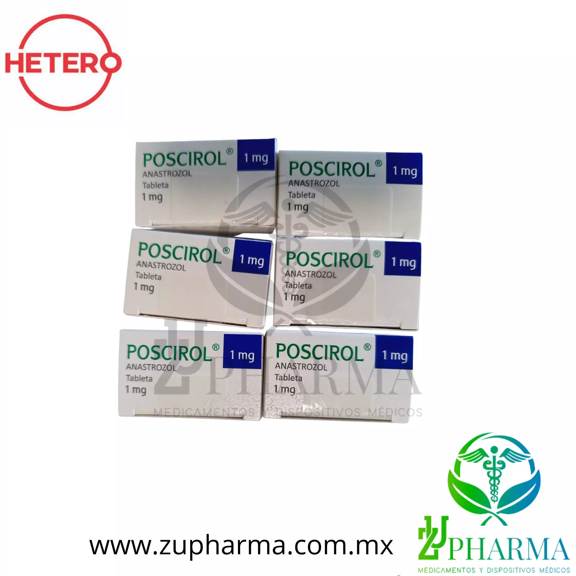 Poscirol 1mg con 28 tabletas (Anastrozol) - Imagen 5