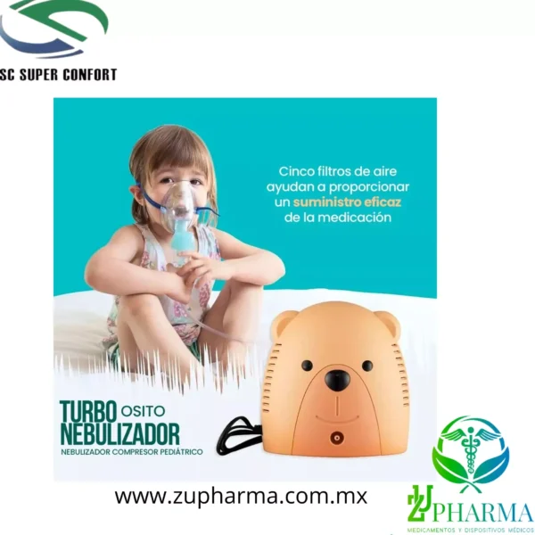 Nebulizador Compresor Pediatrico/infantil Con Mascarilla Color Cafe - Imagen 6