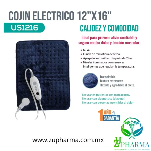 Cojín Eléctrico Terapéutico | Alivio del Dolor y Relajación | Zupharma
