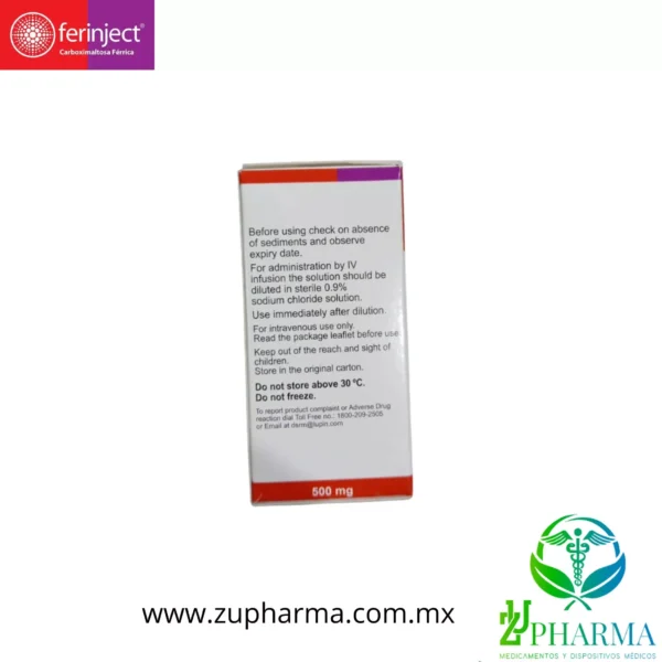 Solución de carboximaltosa férrica Rx para infusión, 500 mg (Rx Ferric Carboxymaltose solution For Infusion, 500 mg) - Imagen 2