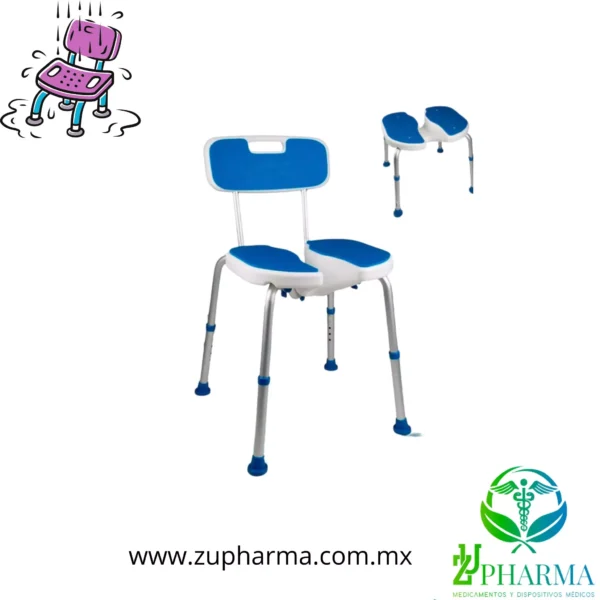 Silla de Ducha con Apertura Higiénica para Adultos Mayores - Imagen 3