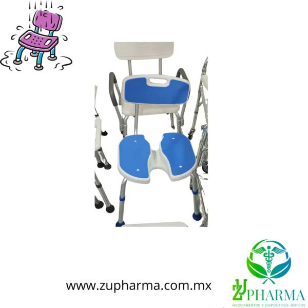 Silla de Ducha con Apertura Higiénica para Adultos Mayores - Imagen 4