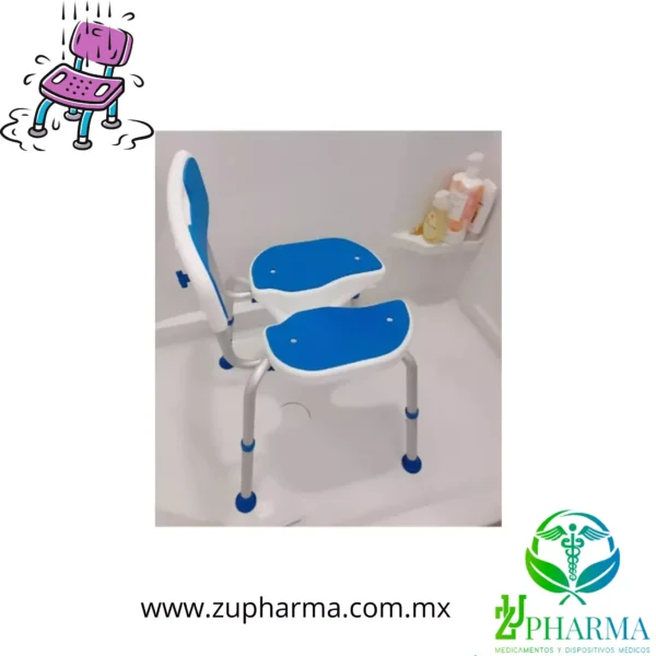 Silla de Ducha con Apertura Higiénica para Adultos Mayores - Imagen 6