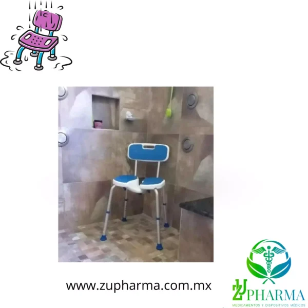 Silla de Ducha con Apertura Higiénica para Adultos Mayores - Imagen 7