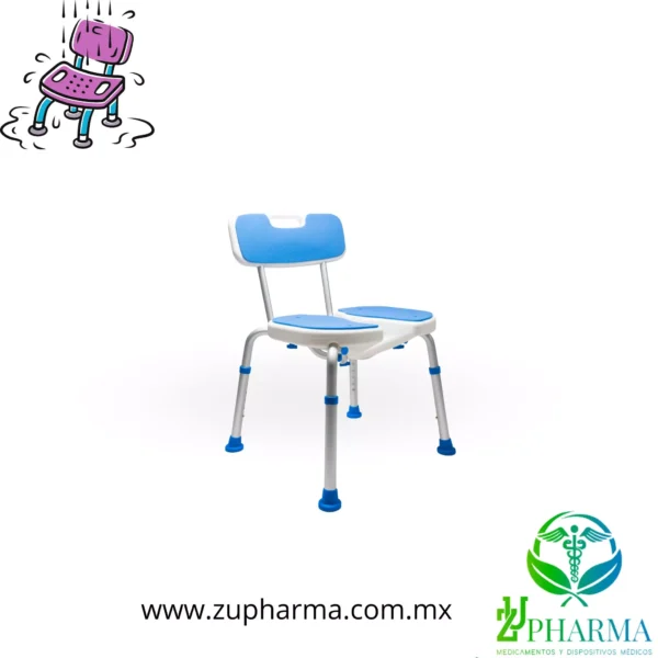 Silla de Ducha con Apertura Higiénica para Adultos Mayores