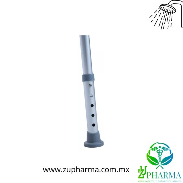 Silla de Ducha Aluminio con Respaldo Azul - Imagen 2