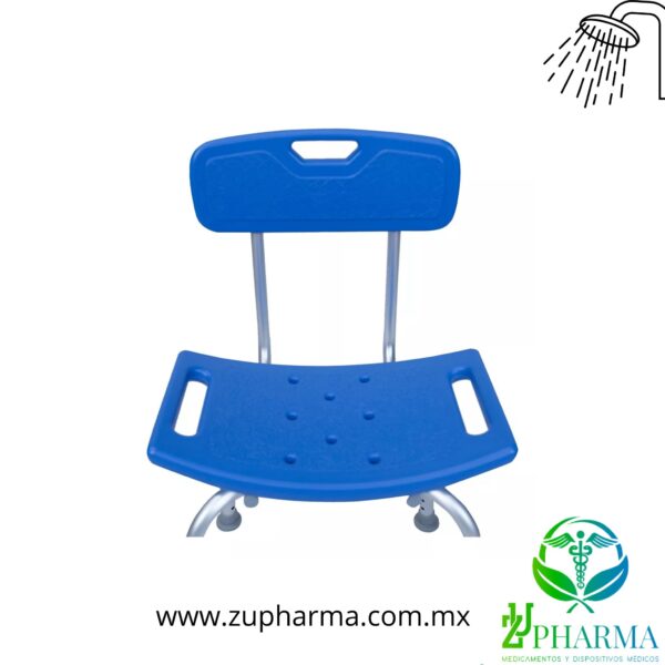 Silla de Ducha Aluminio con Respaldo Azul - Imagen 7