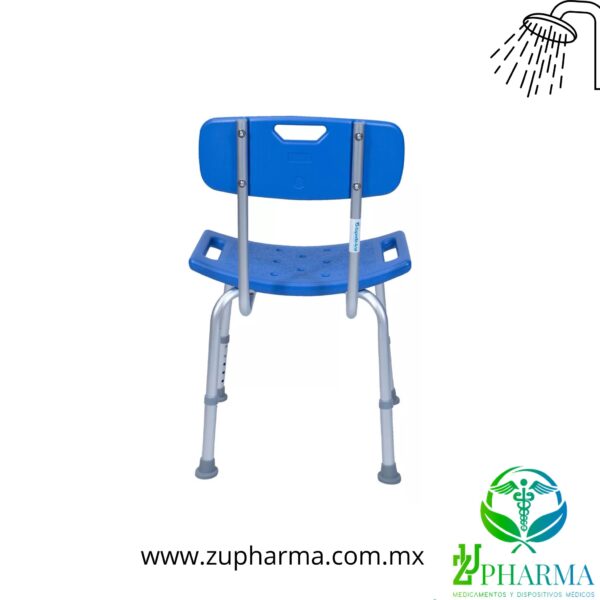 Silla de Ducha Aluminio con Respaldo Azul - Imagen 6