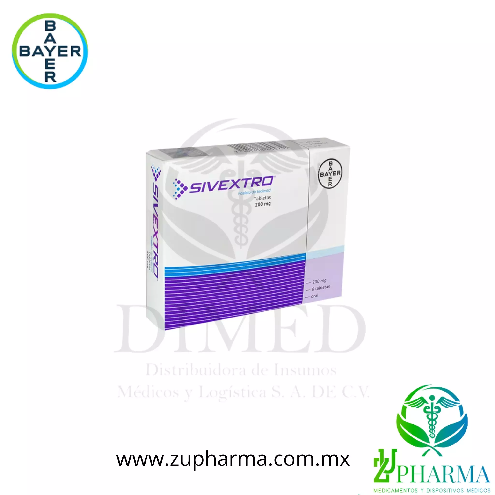 Sivextro fosfato de tedizolid 200 mg con 6 tabletas