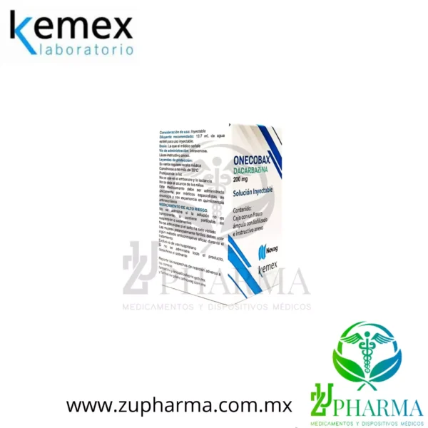 ONECOBAX 200 mg Inyectable (Dacarbazina – Marca: Kemex, Laboratorio: Novag) - Imagen 3