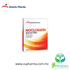 NOCLORAPIN Ropivacaína 40 mg/20 mL solución inyectable caja con 5 ampolletas