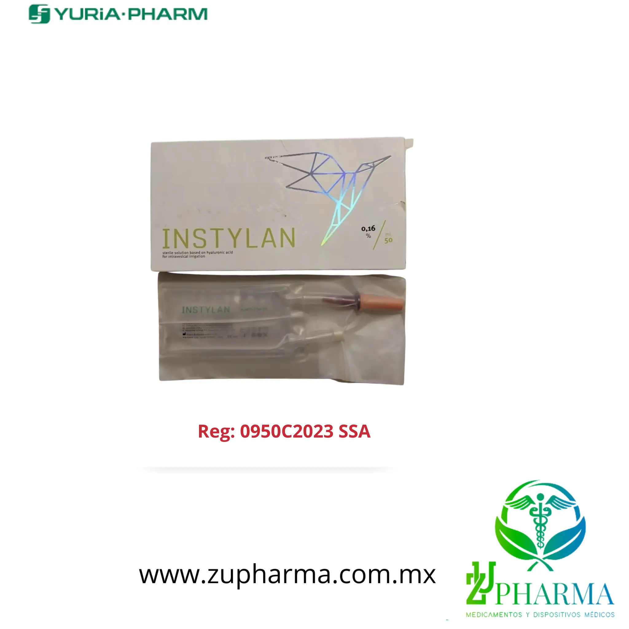 INSTYLAN (Ácido Hialurónico) - Solución para Irrigación Intravesical 0.16%