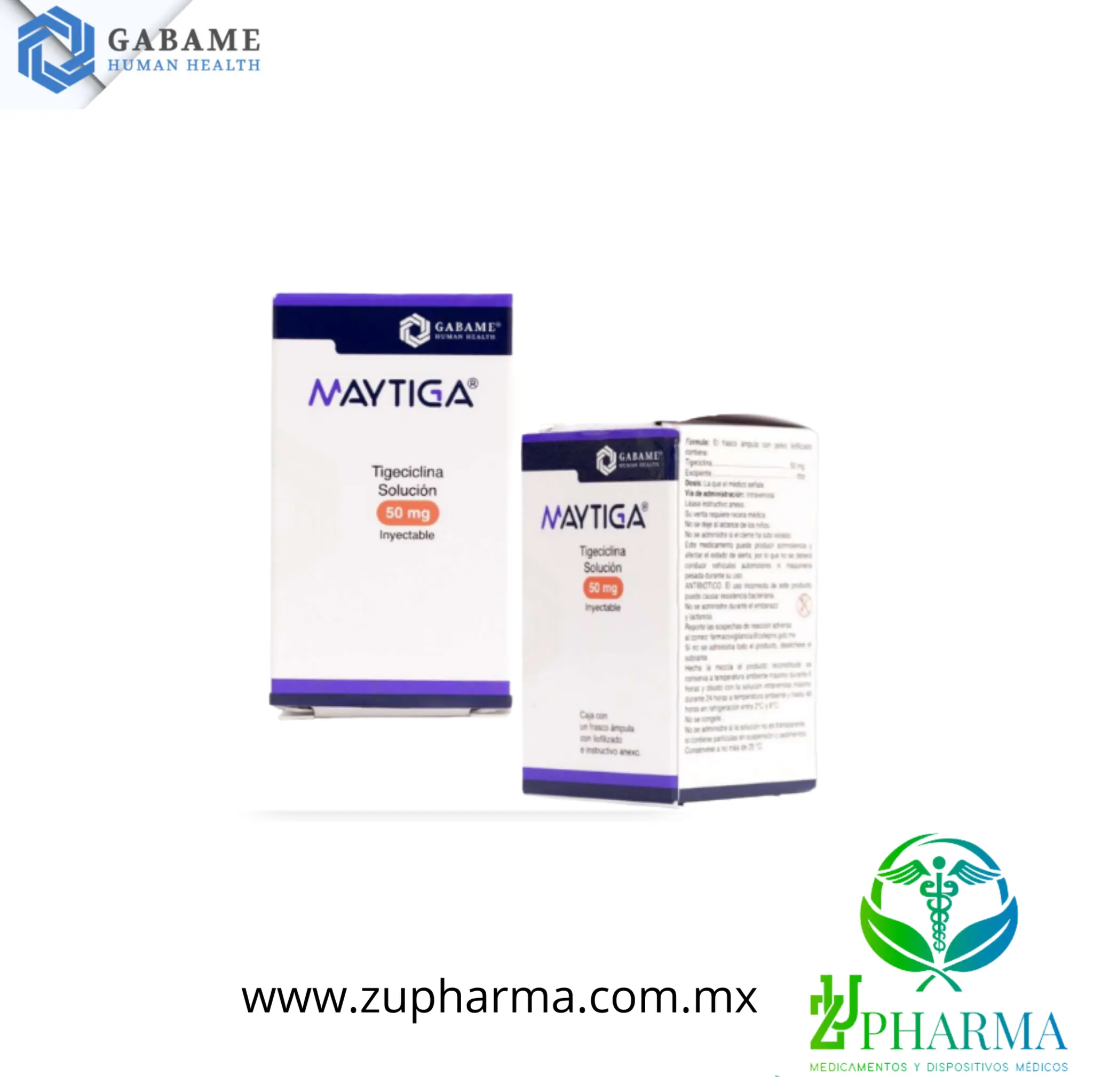 MAYTIGA (Tigeciclina) - Solución Inyectable 50 mg