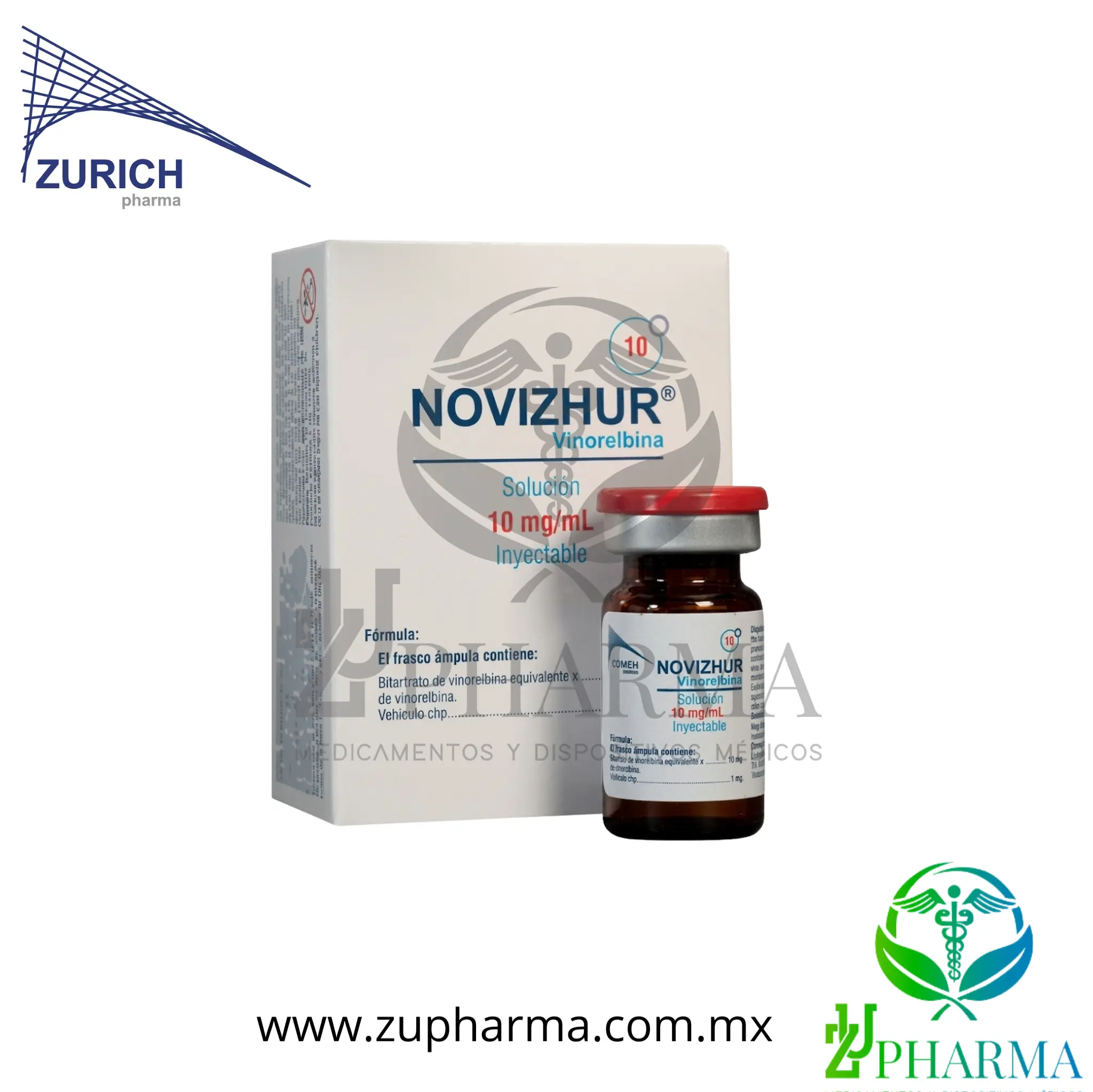 Novizhur Vinorelbina 10 mg / mL Solución Inyectable Caja con Frasco Ámpula