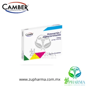 Olmesartán / Hidroclorotiazida 40 mg / 12.5 mg Caja con 14 Tabletas - Camber