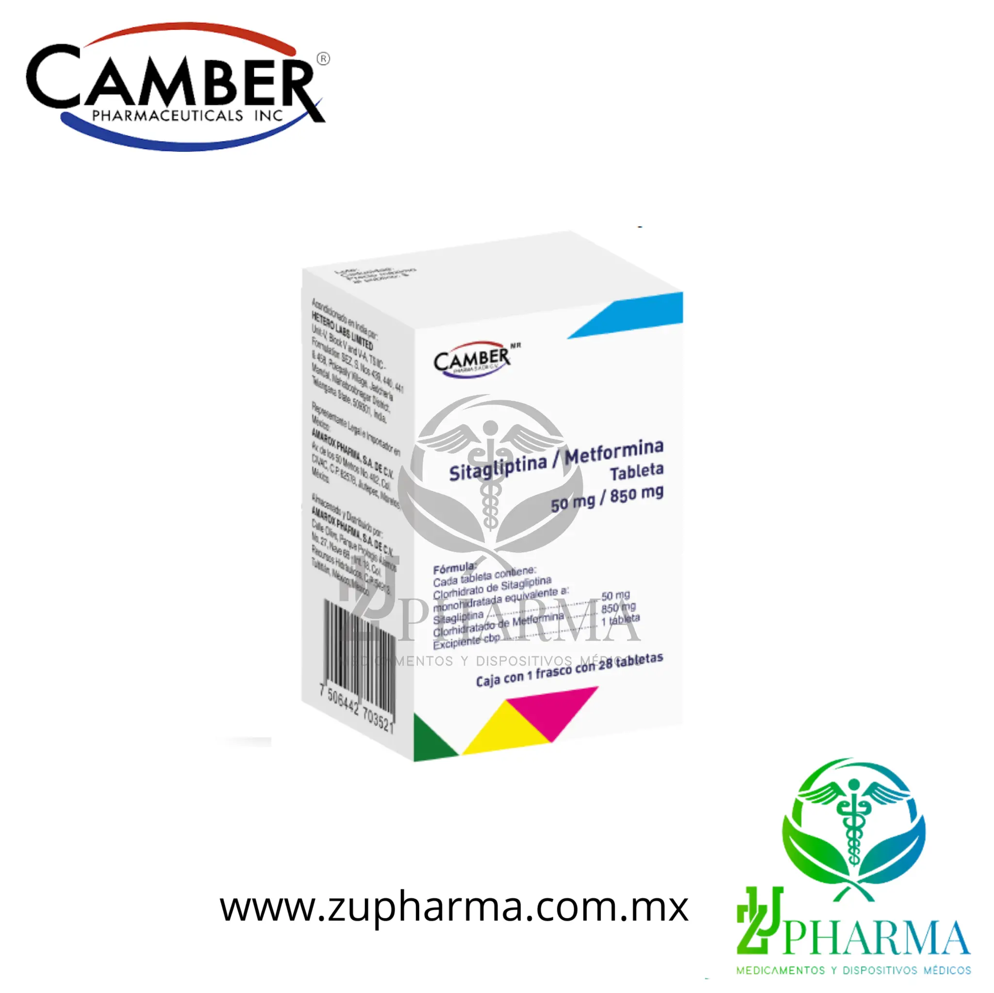 Sitagliptina / Metformina 50 mg / 850 mg