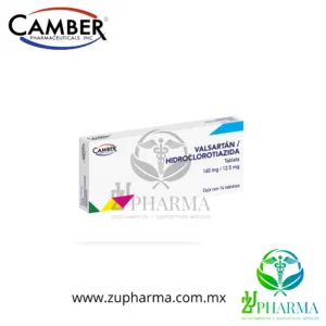 Valsartán / Hidroclorotiazida 160 mg / 12.5 mg Caja con 14 Tabletas - Camber