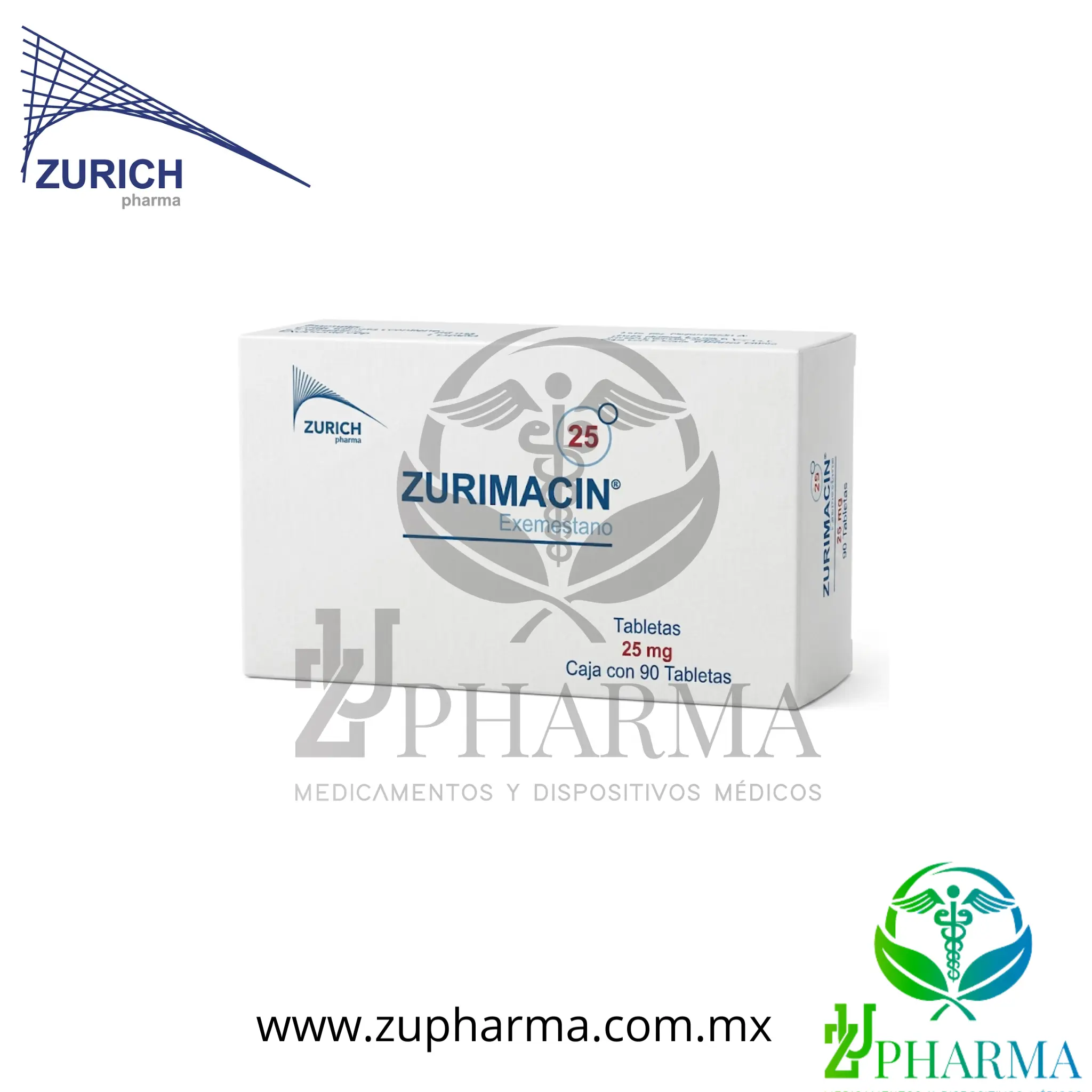 Zurimacin Exemestano 25 mg Caja con 90 Tabletas