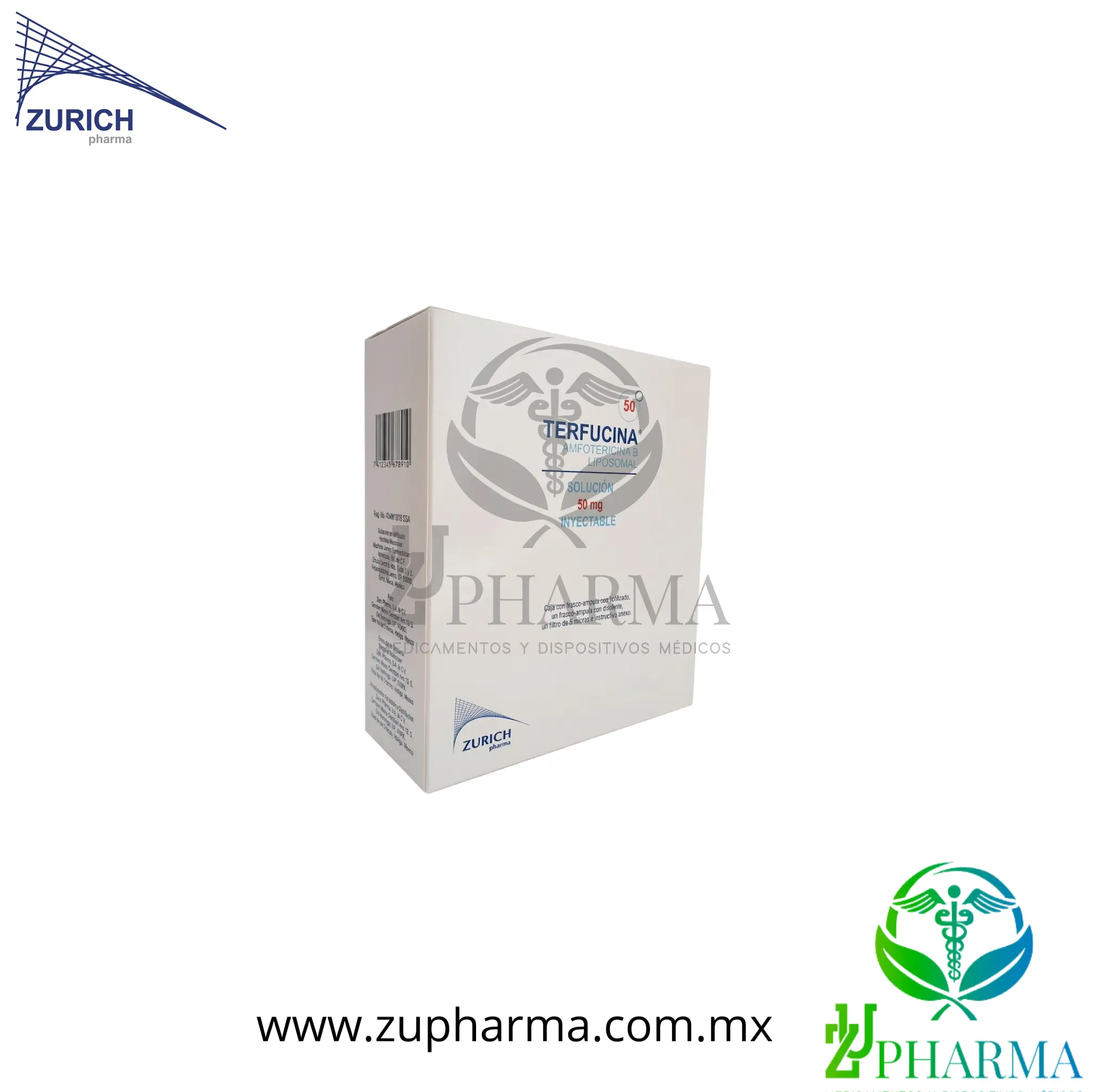 Terfucina Amfotericina B Liposomal 50 mg Caja con Frasco Ámpula - Zurich Pharma