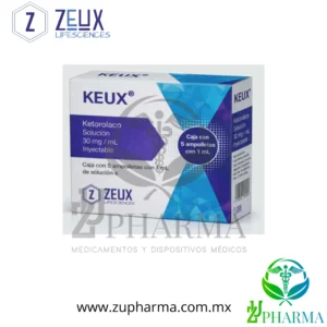Keux Ketorolaco 30 mg / 1 mL Solución Inyectable Caja con 5 Ampolletas