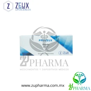 PROZEUX Propofol Emulsión Inyectable 1% Caja con 5 Frascos Ámpula de 20 mL