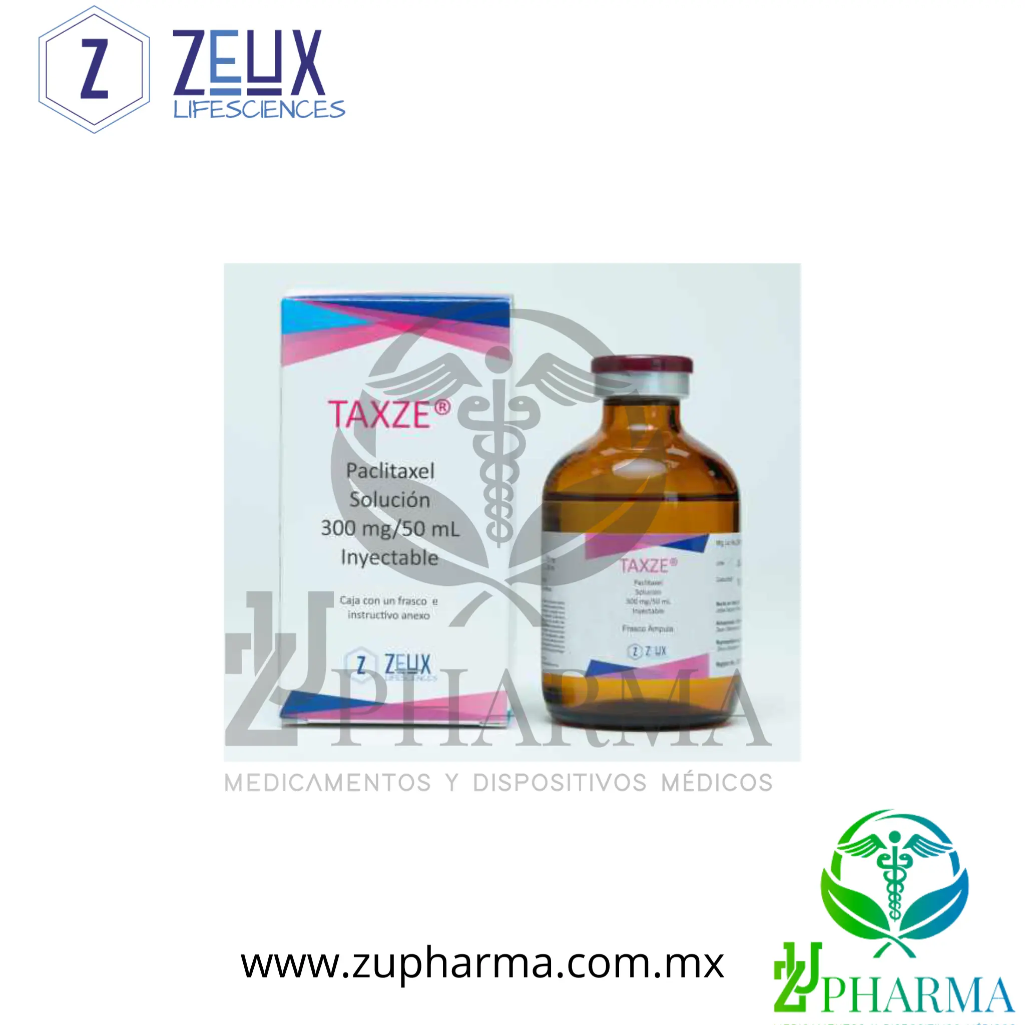 Taxze Paclitaxel 300 mg / 50 mL Caja con Frasco Ámpula - Zeux Lifesciences
