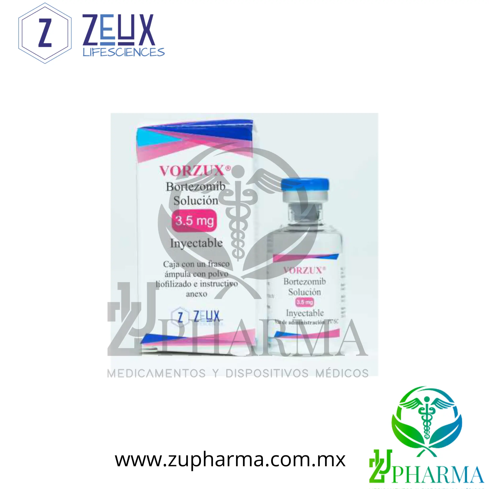 Vorzux Bortezomib 3.5 mg Caja con Frasco Ámpula - Zeux Lifesciences