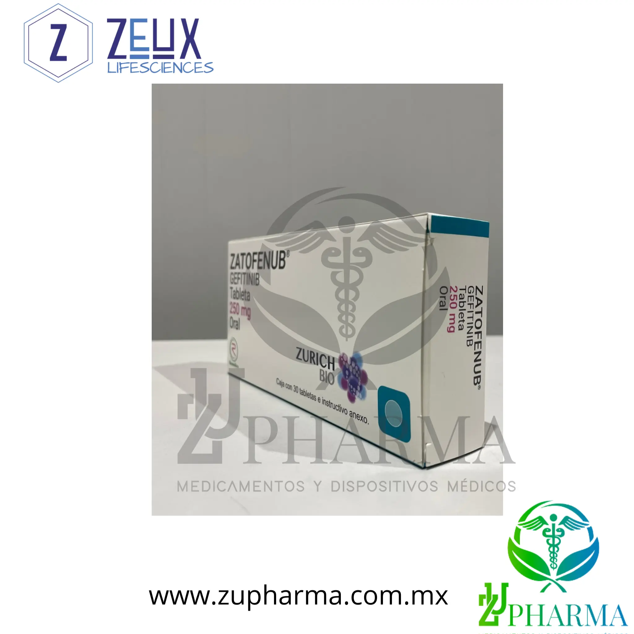 Zatofenub Gefitinib 250 mg Tabletas Caja con 30 - Zurich Bio / Remedica - Imagen 2