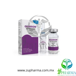 QUARION Ceftriaxona 1 g Solución Inyectable - Frasco Ámpula y Diluyente - AMG Pharma