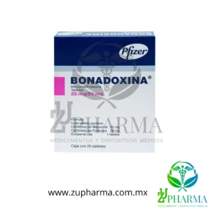 Bonadoxina Meclozina / Piridoxina 25 mg / 50 mg Tabletas - Caja con 25 - Pfizer