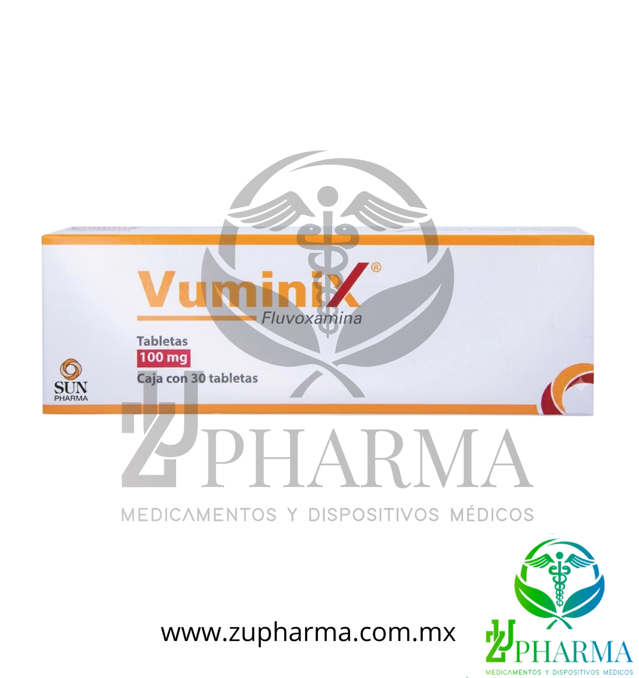 Vuminix (Fluvoxamina) 100 mg Caja con 30 Tabletas - Sun Pharma