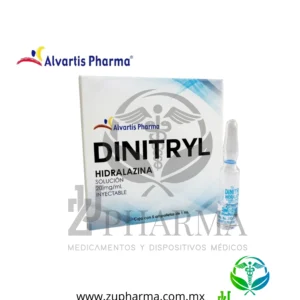 Dinitryl (Hidralazina) 20 mg/mL Solución Inyectable Caja con 5 Ampolletas - Alvartis Pharma