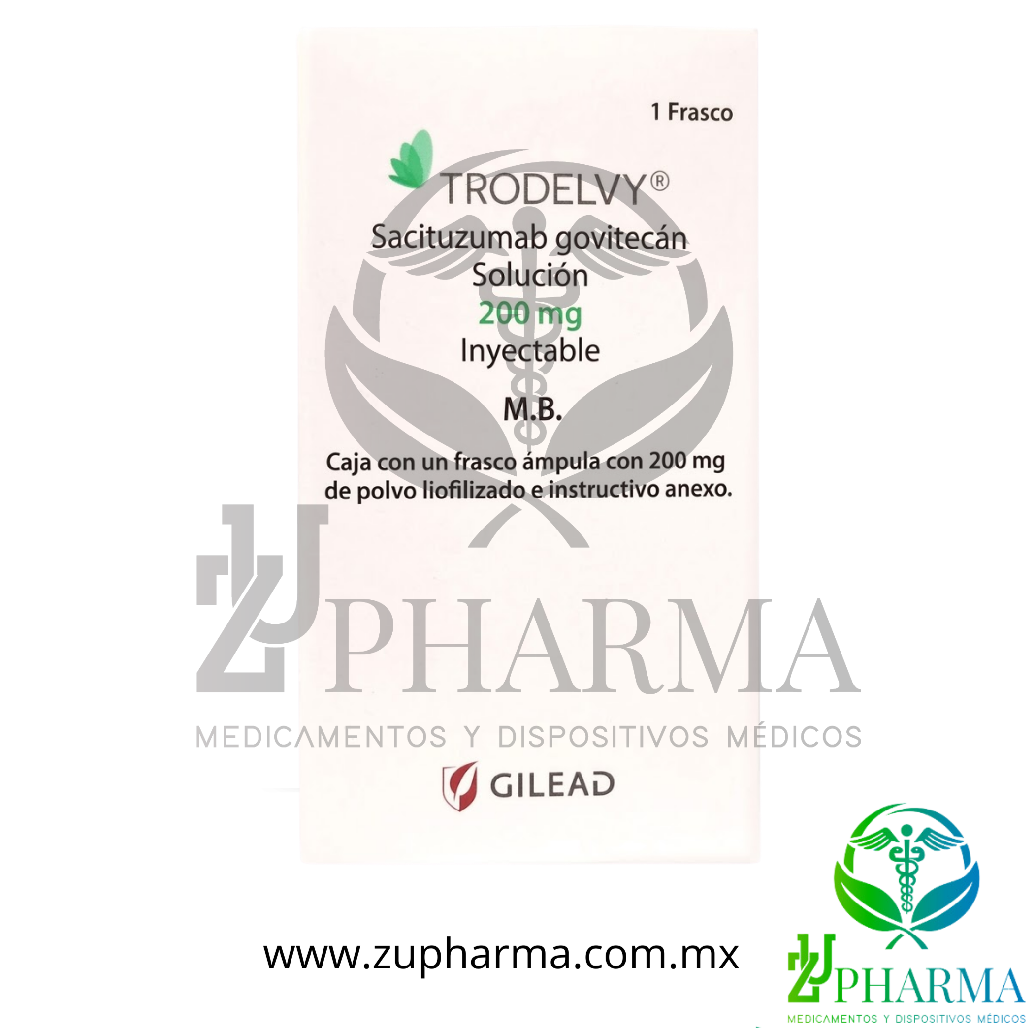 Trodelvy (Sacituzumab Govitecan) 200 mg Polvo Liofilizado para Solución Inyectable Frasco Ámpula - Gilead