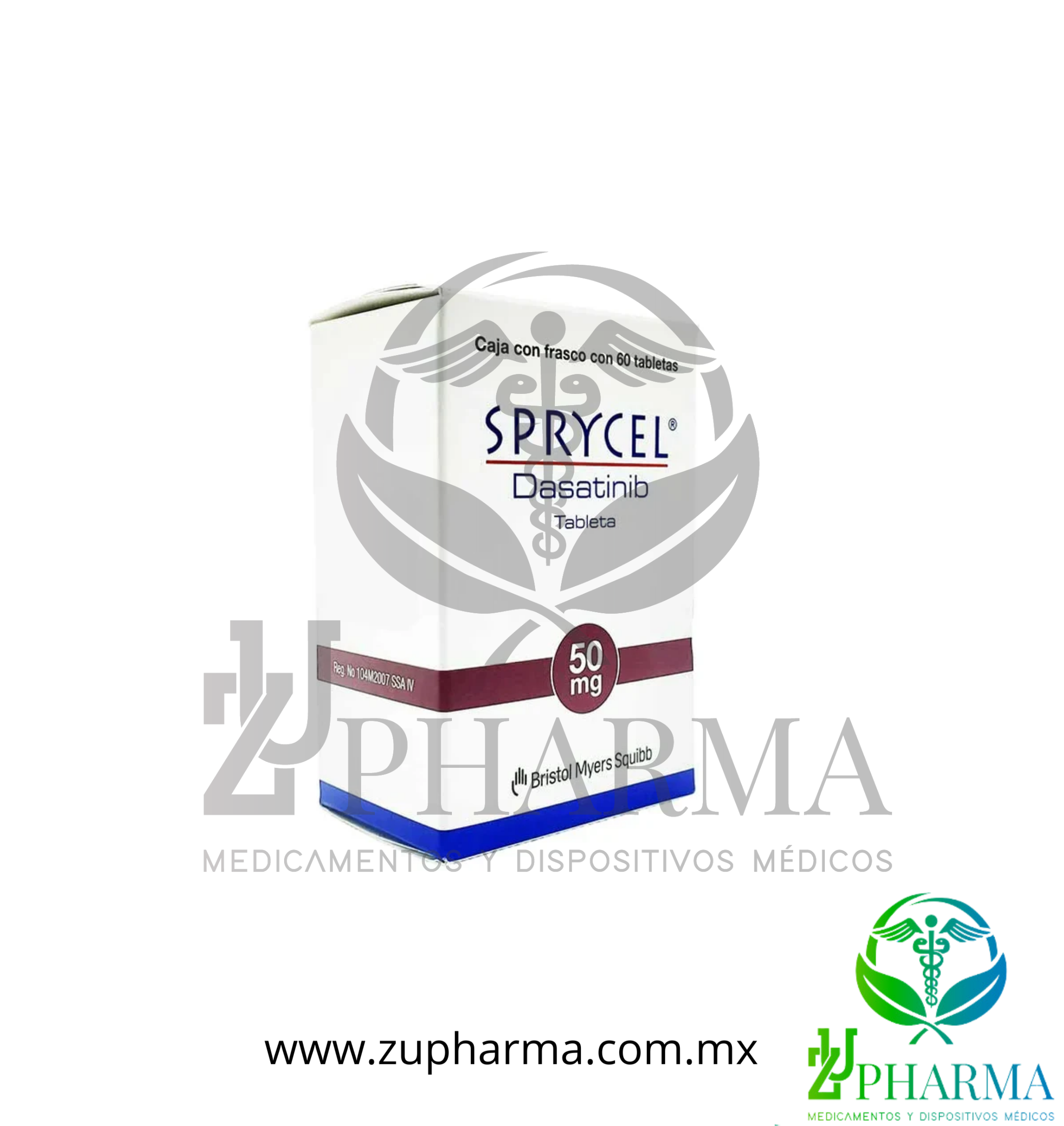 Sprycel (Dasatinib) 50 mg Caja con 60 Tabletas - Bristol Myers Squibb