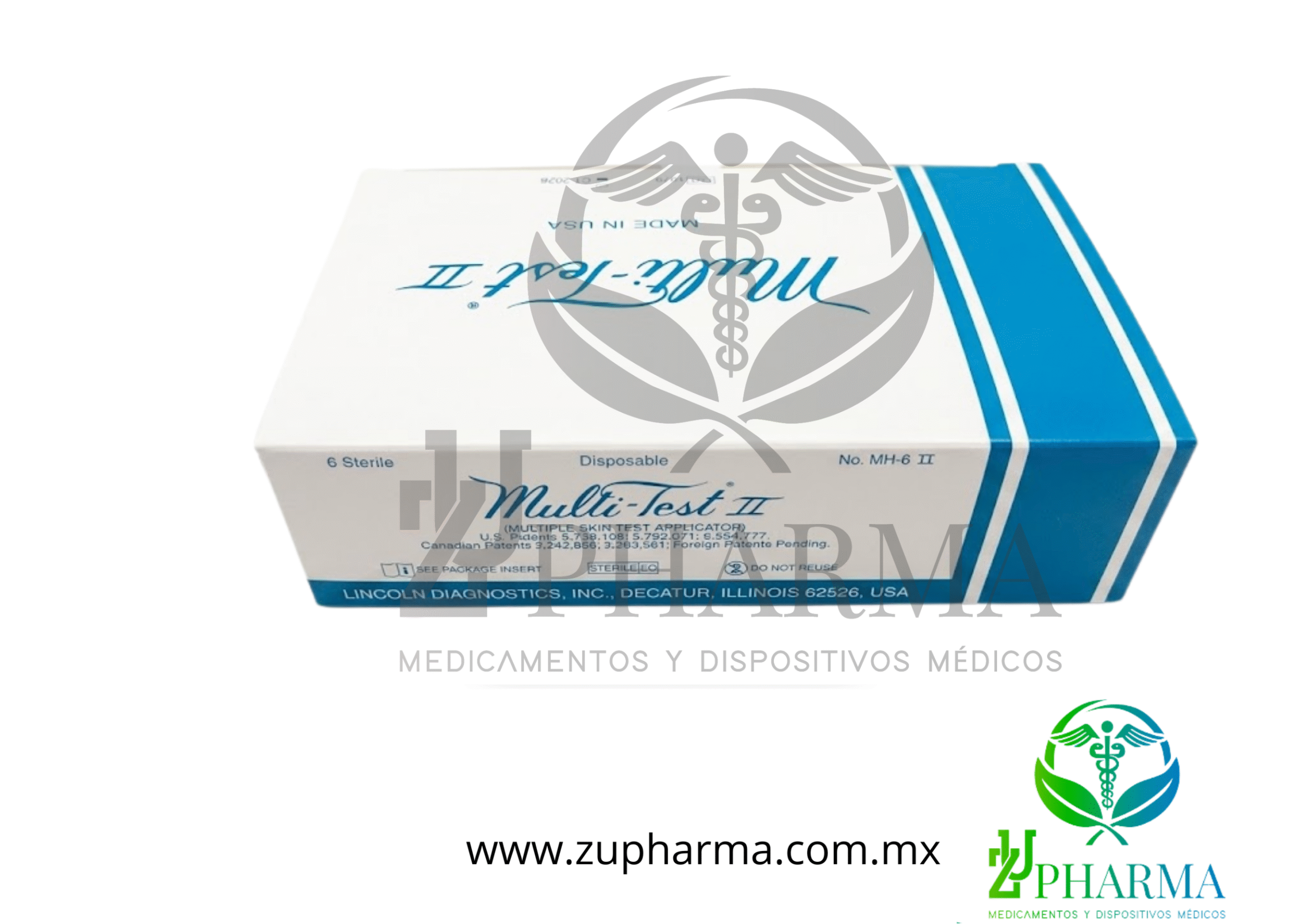Multi-Test II Aplicador Múltiple para Pruebas Cutáneas (6 Unidades) - Lincoln Diagnostics