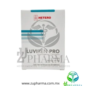 Luviren-Pro (Emtricitabina / Tenofovir) 200 mg / 245 mg Caja con Frasco con 30 Tabletas - Hetero