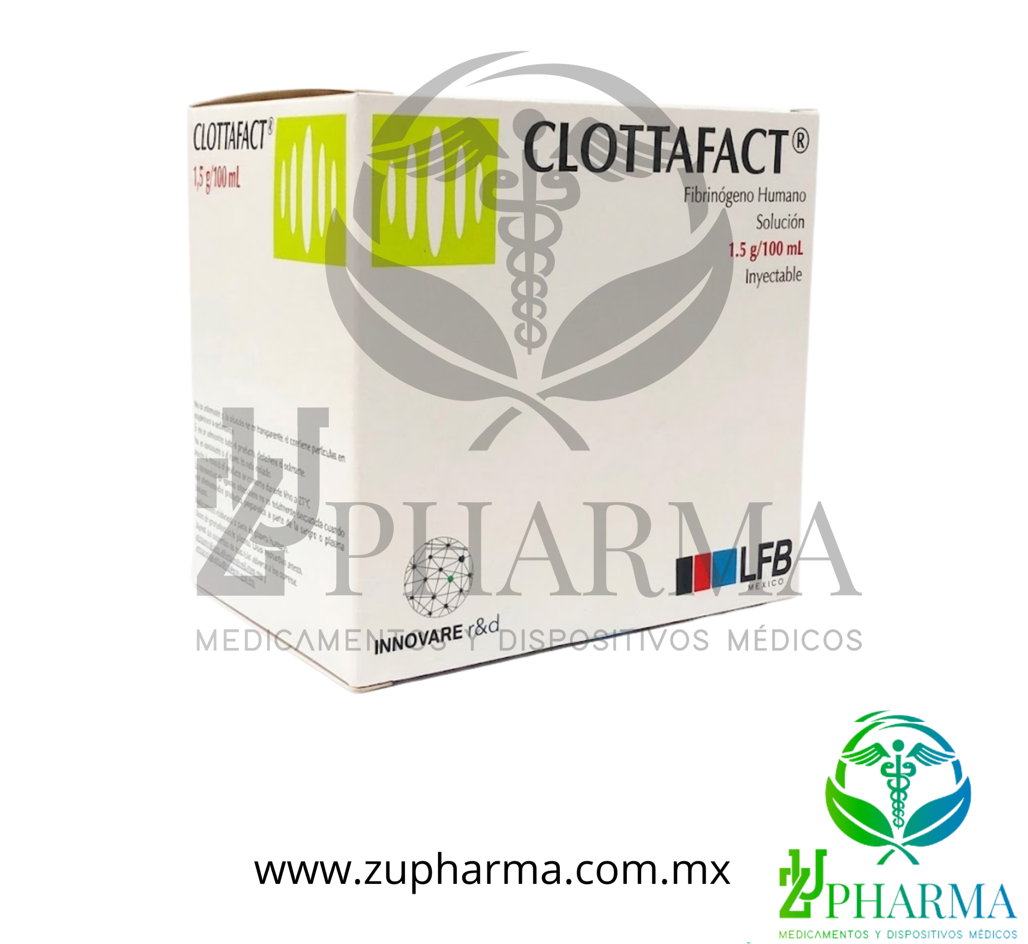 Clottafact (Fibrinógeno Humano) 1.5 g / 100 mL Solución Inyectable - LFB / Innovare r&d