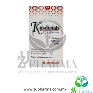 Kasdenab (Abiraterona) 500 mg Caja con Frasco con 60 Tabletas - Glenmark