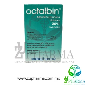 Octalbin (Albúmina Humana) 20% Solución Inyectable Frasco 50 mL (10.0 g) - Octapharma