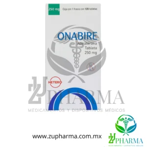 Onabire (Abiraterona) 250 mg Caja con Frasco con 120 Tabletas - Hetero