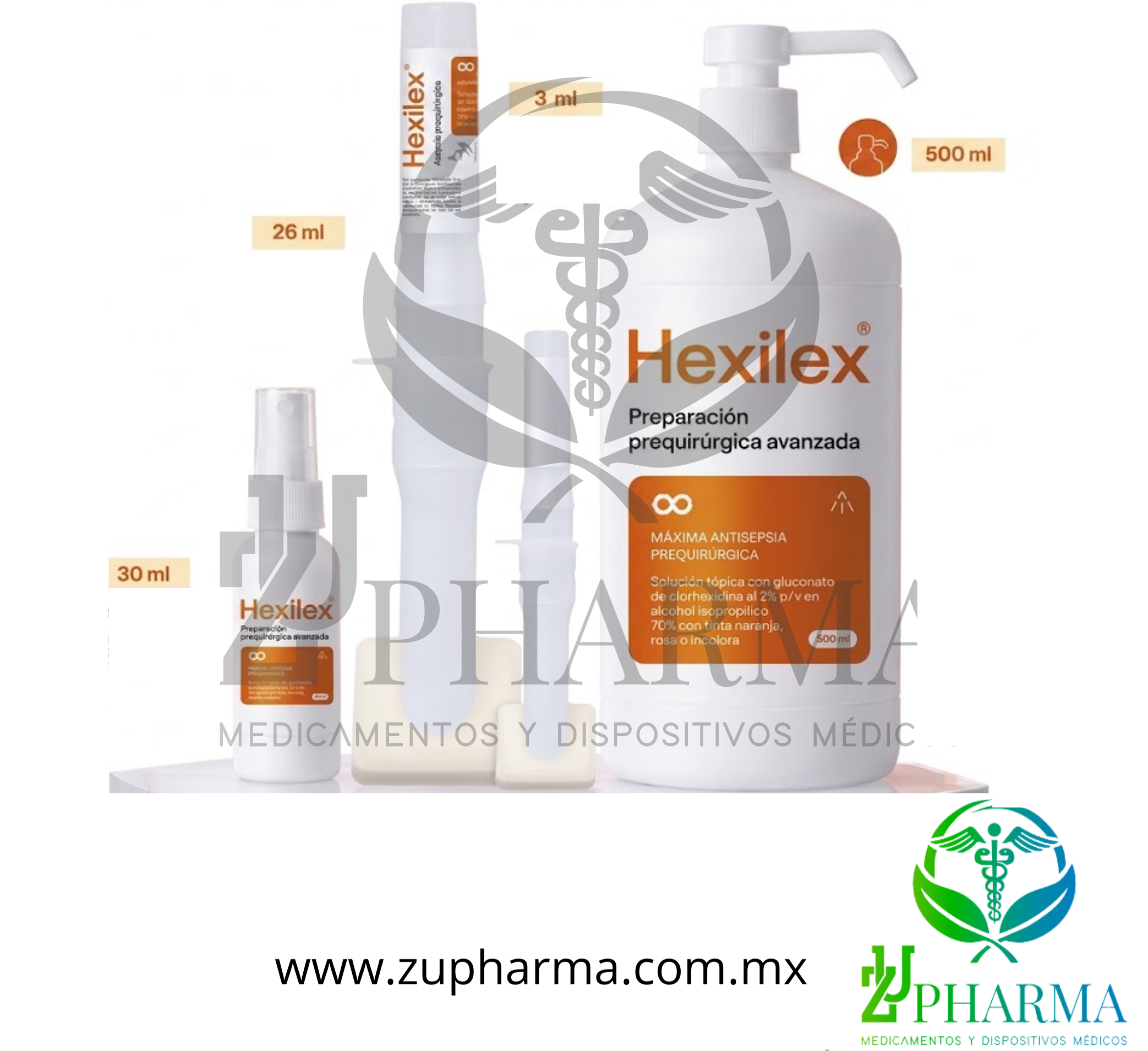 Hexilex (Clorhexidina 2% / Alcohol Isopropílico 70%) Asepsia Prequirúrgica - Proface