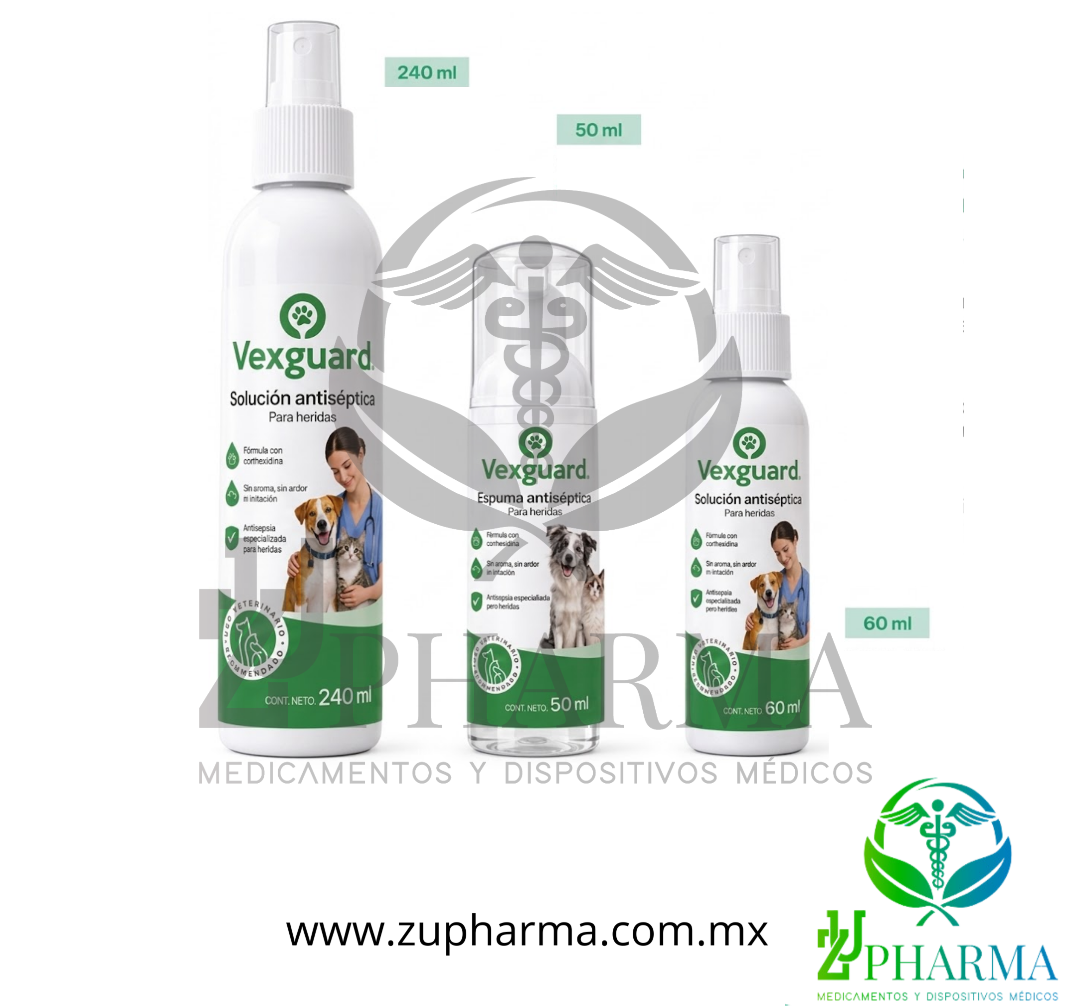 Vexguard (Clorhexidina 0.2%) Solución y Espuma Antiséptica Veterinaria - Proface