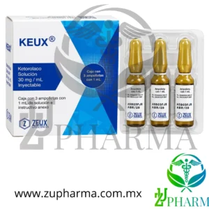 KEUX® Ketorolaco 30 mg / mL Solución Inyectable (Caja con 3 Ampolletas) - Zeux Lifesciences