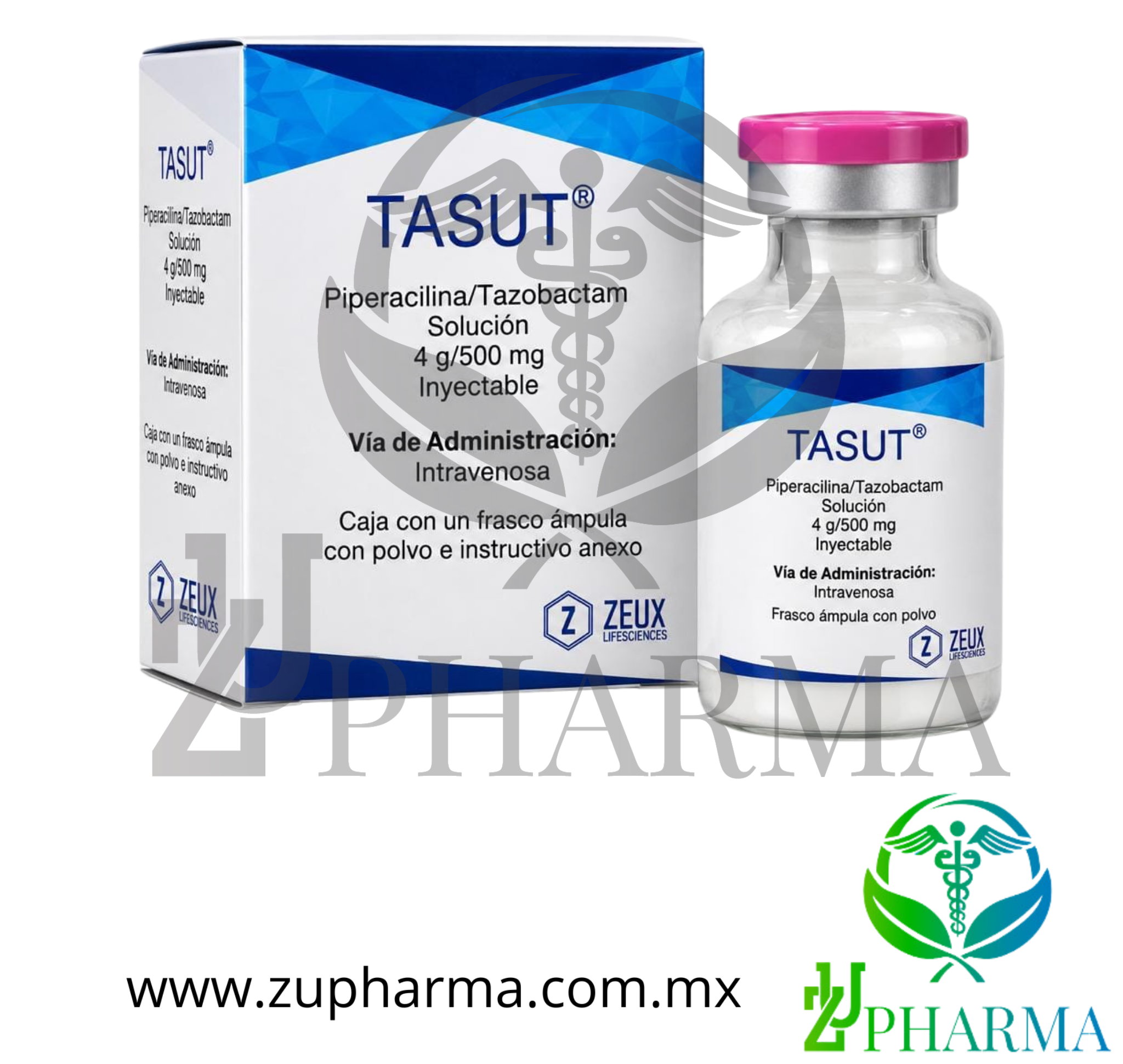 TASUT® Piperacilina / Tazobactam 4 g / 500 mg Solución Inyectable - Zeux Lifesciences