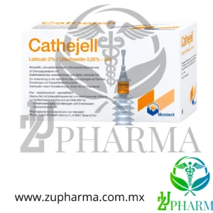 Cathejell® Lidocaína 2% / Clorhexidina 0.05% Gel Estéril Lubricante Anestésico (Caja con 25 Aplicadores) - Montavit