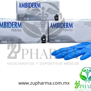Guantes de Nitrilo Azul Ambiderm™ para Exploración (Sin Polvo, No Estéril) – Caja con 100 Piezas