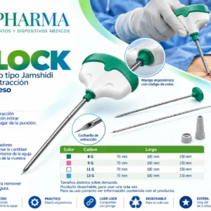 MEDLOCK Aguja Ergonómica Tipo Jamshidi para Biopsia de Hueso con Cucharilla - MEDAX