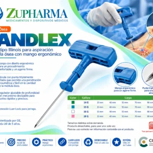 HANDLEX Aguja Tipo Illinois para Aspiración de Médula Ósea con Mango Ergonómico - MEDAX